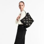 [True-to-ORIGINAL] Louis Vuitton Neverfull MM Tote Bag 12.2in/ 31cm Black/ Beige Monogram Empreinte Gold Hardware For Women M58907 - Image 2