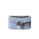 Gucci GG Marmont Small Matelassé Shoulder Bag Blue Sky 443497