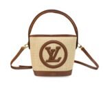 Louis Vuitton Petit Bucket Raffia Caramel Brown M59961