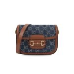 Gucci Horsebit 1955 Shoulder Bag Blue And Ivory