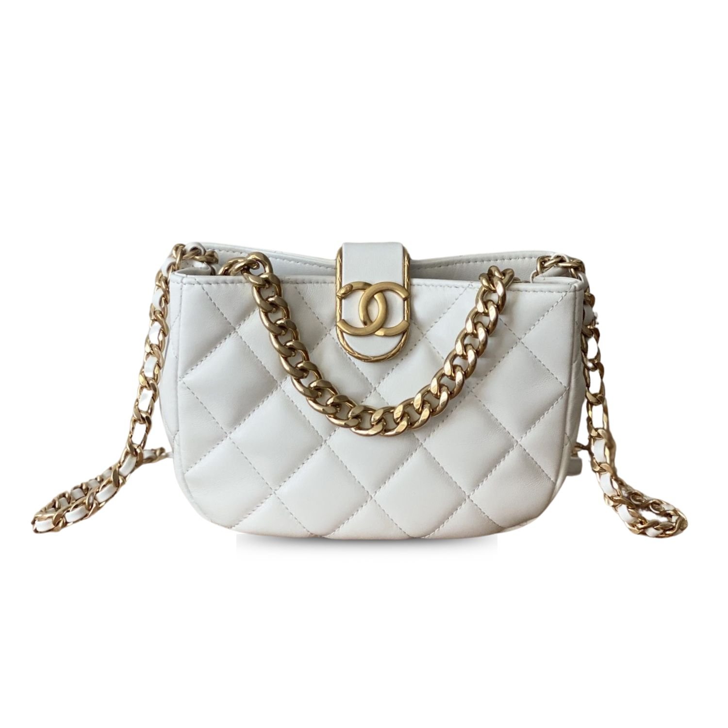 Untitled-design-34.jpg Chanel Small Hobo Bag Gold Hardware White - Image 1