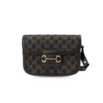 Gucci Horsebit 1955 Shoulder Bag Black And Ivory 602204 UN3BG 1274