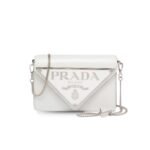 Prada Brushed Shoulder Bag White