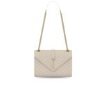 Saint Laurent Envelope Medium Chain Bag White