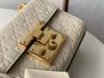 Gucci GG Embossed Padlock Shoulder Bag White - Image 4