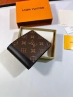 Louis Vuitton Multiple Wallet Monogram Macassar Black For Men, Men's Wallet 12cm LV M69408 - Image 6