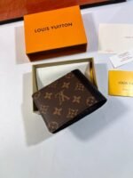 Louis Vuitton Multiple Wallet Monogram Macassar Black For Men, Men's Wallet 12cm LV M69408 - Image 5