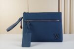 Louis Vuitton Pochette Ipad Clutch & Pouch 11.8in/ 30cm Blue Aerogram Silver Hardware For Men M81029 - Image 3