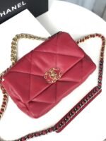 Chanel 19 Crossbody Bag 10.1in/ 26cm Red Gold Hardware For Women AS1160 - Image 7