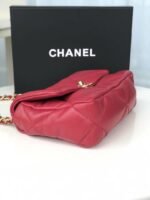 Chanel 19 Crossbody Bag 10.1in/ 26cm Red Gold Hardware For Women AS1160 - Image 8