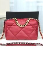Chanel 19 Crossbody Bag 10.1in/ 26cm Red Gold Hardware For Women AS1160 - Image 5