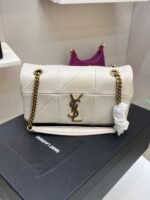 Saint Laurent Jamie Small Crossbody Bag 7.8in/ 20cm White Gold Hardware For Women - Image 3