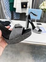 Prada Satin Platform Sandals With Crystals Black For Women 5.3in/135mm PRD 1XP53B_2AWL_F0T7O_F_135 - Image 3