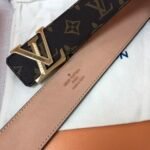 Louis Vuitton Initiales LV Belt Monogram Canvas Gold Toned Hardware, LV Belt - Image 3