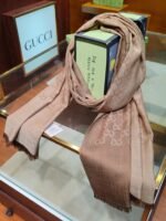 Gucci Muffler Stole Scarf Light Brown 200cm/79in For Women - Image 5