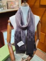 Gucci Scarf Dark Brown And Grey 200cm/79in For Women - Image 2
