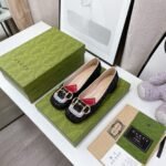 Gucci Lovelight Crystal Ballet Flat With Horsebit Black For Women GG - Image 3