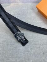 Louis Vuitton Initiales Reversible LV Belt Damier Graphite with Silver Toned Hardware LV Women Belt - Image 5