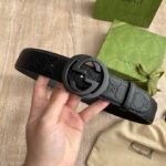 Gucci Signature Belt Black GG, Gucci Belt 411924 - Image 4