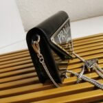Prada Brushed Shoulder Bag Black - Image 5