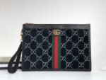 Gucci Off The Grid Pouch Black With Red and Green Stripes With Gold Toned Hardware For Men, Men's Pouch 12in/31cm GG - Image 4