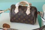 Louis Vuitton Speedy Bandouliere 20 Top Handle Bag 7.9in/ 20cm Black Monogram Canvas Gold Hardware For Women M46234 - Image 9