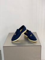 Loro Piana Summer Charms Walk Loafers Blue Fluorite For Women - FAE5444 W13O - Image 4