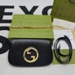 Gucci Blondie Medium Shoulder Bag 11in/ 28cm Black Gold Hardware For Women‎ 699268 UXX0G 1000 - Image 6
