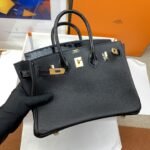 Hermes Birkin Nata Togo Leather Black For Women Gold Toned Hardware 10in/25cm - Image 4