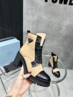 Prada Tronchetti Lace-Up Boot Beige For Women PRD - Image 2