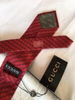 Gucci G Silk Jacquard Tie Red GG Men Tie - Image 8