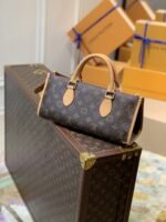 Louis Vuitton Popincourt Top Handle Bag 11.8in/ 30cm Brown Monogram Gold Hardware For Women M40009 - Image 4