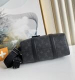Louis Vuitton City Keepall Monogram Eclipse/Monogram Eclipse Reverse For Men, Men's Bags, Shoulder And Crossbody Bags 10.6in/27cm LV M45936 - Image 4
