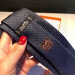 Hermes Tie 7 Faconnee New H Tie Marine Hermes Men Tie H036201T 02 - Image 4