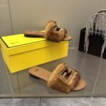 Fendi Signature Brown Mink Slides For Women 8R8136AKXPF0XT6 - Image 8