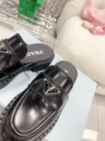 Prada Chocolate Brushed Mules Black For Women 1.6in/40mm PRD - Image 7