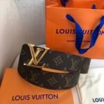 Louis Vuitton Initiales LV Belt Monogram Canvas Gold Toned Hardware, LV Belt - Image 4