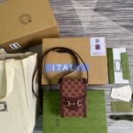 Gucci Horsebit 1955 Mini Bag Beige And Burgundy 625615F6B3G9865 - Image 7