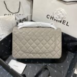 Chanel Classic Large Crossbody Bag 11.8in/ 30cm Grey Silver Hardware For Women - Image 3