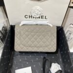 Chanel Classic Flap Bag Large Crossbody 11.8in/ 30cm Grey Gold Hardware For Women - Image 6
