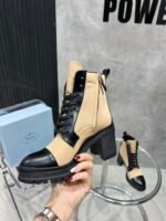 Prada Tronchetti Lace-Up Boot Beige For Women PRD - Image 3