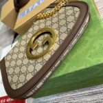 Gucci Blondie Medium Shoulder Bag 11in/ 28cm Beige/ Ebony GG Supreme Canvas Gold Hardware For Women 699268 K9GSG 8358 - Image 8