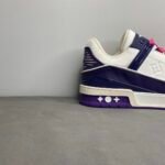 Louis Vuitton Trainer Sneaker Mix Of Materials White/Purple Virgil Abloh For Men LV - Image 5