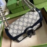 Gucci Dionysus Mini Shoulder Bag 7.9in/ 20cm Beige/ Blue GG Supreme Canvas Palladium Hardware For Women - Image 6