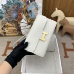 Hermes Constance Long Togo Wallet White, Gold Toned Hardware Bag For Women, Women's Handbags, Shoulder Bags 8.1in/21cm - Image 4