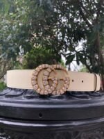Gucci Belt Beaded Double G White GG, Women Belt ‎453260