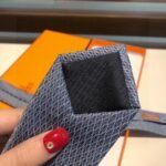 Hermes Tie With Spiral Pattern Grey Hermes Men Tie - Image 3