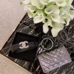 Chanel Twinkle Pearl Interlocking C Buckle Belt Black For Women - Image 4