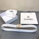 Chanel Belt With Double C Buckle White Women Belt - Image 4