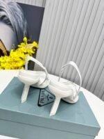 Prada Mesh Fabric Slingback Pumps White For Women PRD - Image 4